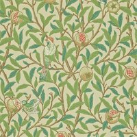 Morris & Co Compilation Wallpaper Birds Pomegranate Bayleaf Cream 216841