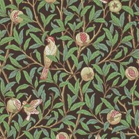 Morris & Co Compilation Wallpaper Birds Pomegranate Charcoal Sage 216867