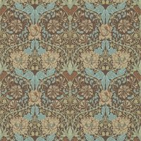 Morris & Co Honeysuckle & Tulip Taupe Aqua 214702