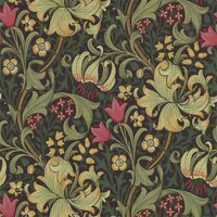 Morris & Co Golden Lily Charcoal Olive  216853
