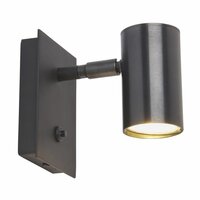 Frezoli Lighting Tubino plafondspot Mat zwart met kap zwart/bruine finish