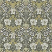 Morris & Co Morris and Friends Wallpapers Honeysuckle & Tulip Charcoal Gold 214701