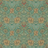 Morris & Co Morris and Friends Wallpapers Honeysuckle & Tulip Emerald Russet 214704