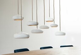 Frezoli Lighting hanglamp Pebble 8 Ecru/wit