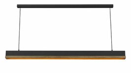 Frezoli Lighting hanglamp Simfano met licht eiken rand Mat zwart