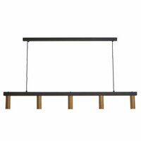 Frezoli Lighting hanglamp Tino 5 Mat zwart met koperen kap